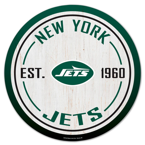 New York Jets Wood Sign 14" Round