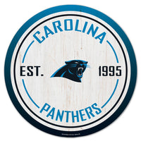 Carolina Panthers Wood Sign 14" Round