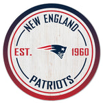 New England Patriots Wood Sign 14" Round