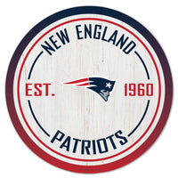 New England Patriots Wood Sign 14" Round