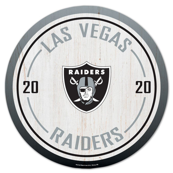 Las Vegas Raiders Wood Sign 14" Round