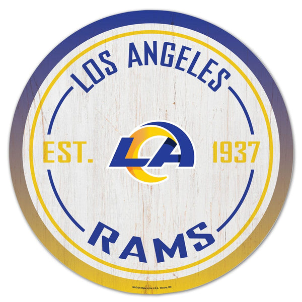 Los Angeles Rams Wood Sign 14" Round