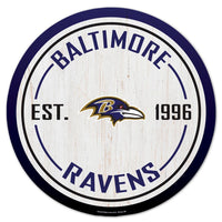 Baltimore Ravens Wood Sign 14" Round