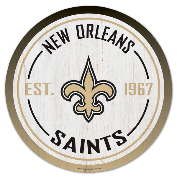 New Orleans Saints Wood Sign 14" Round