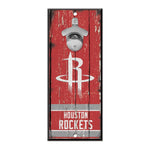 Houston Rockets Bottle Opener Sign 5x11
