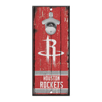 Houston Rockets Bottle Opener Sign 5x11