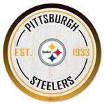 Pittsburgh Steelers Wood Sign 14" Round
