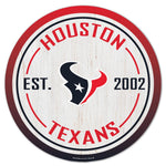 Houston Texans Wood Sign 14" Round