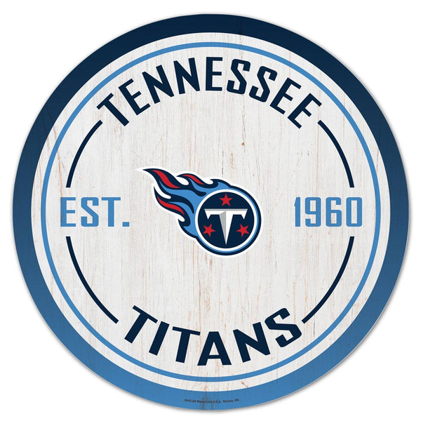 Tennessee Titans Wood Sign 14" Round