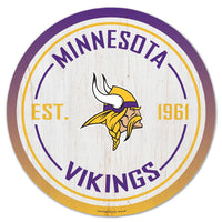 Minnesota Vikings Wood Sign 14" Round