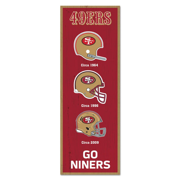 San Francisco 49ers Evolution Wood Sign 6" x 17"
