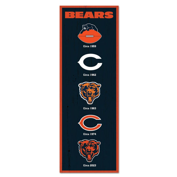 Chicago Bears Evolution Wood Sign 6" x 17"