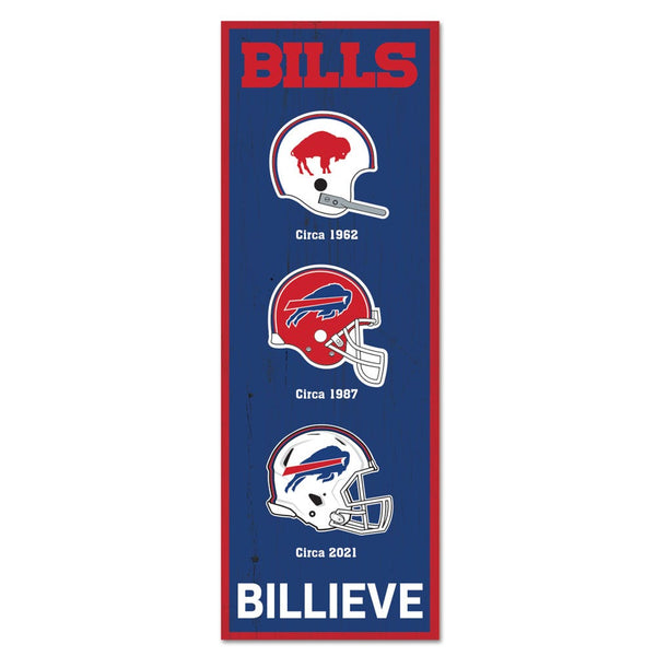 Buffalo Bills Evolution Wood Sign 6" x 17"