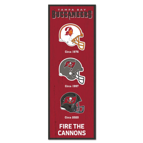 Tampa Bay Buccaneers Evolution Wood Sign 6" x 17"