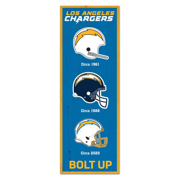 Los Angeles Chargers Evolution Wood Sign 6" x 17"