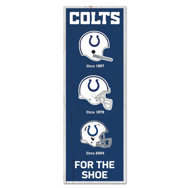 Indianapolis Colts Evolution Wood Sign 6" x 17"