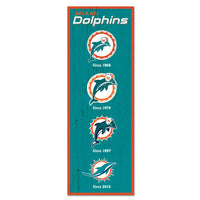 Miami Dolphins Evolution Wood Sign 6" x 17"