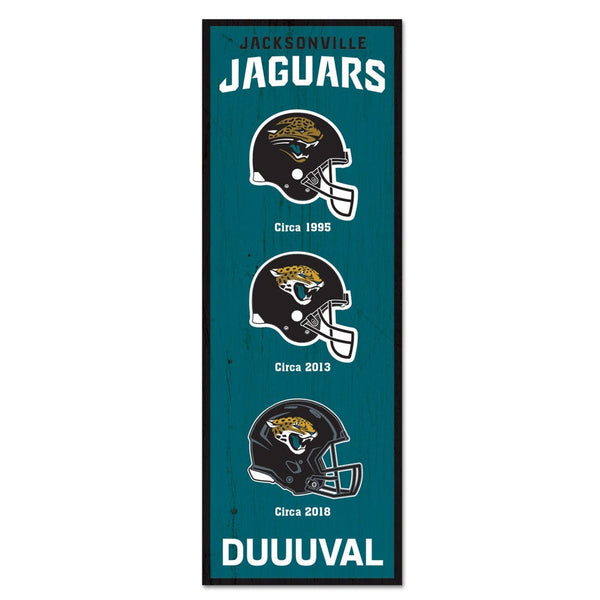 Jacksonville Jaguars Evolution Wood Sign 6" x 17"