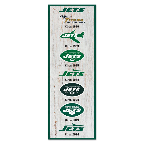 New York Jets Evolution Wood Sign 6" x 17"