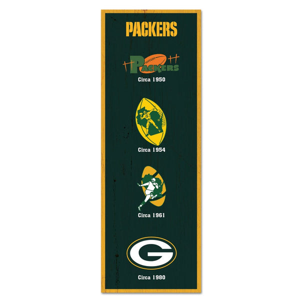 Green Bay Packers Evolution Wood Sign 6" x 17"