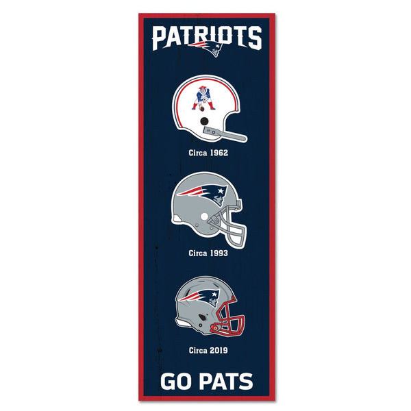 New England Patriots Evolution Wood Sign 6" x 17"