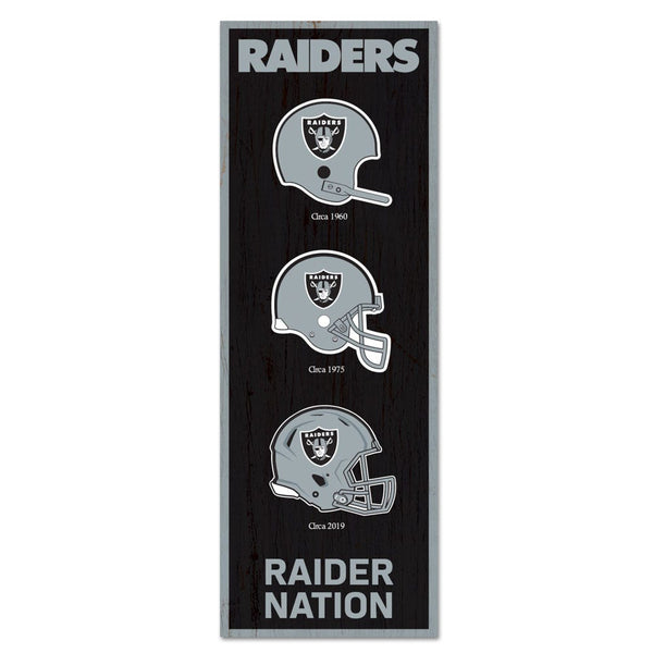 Las Vegas Raiders Evolution Wood Sign 6" x 17"