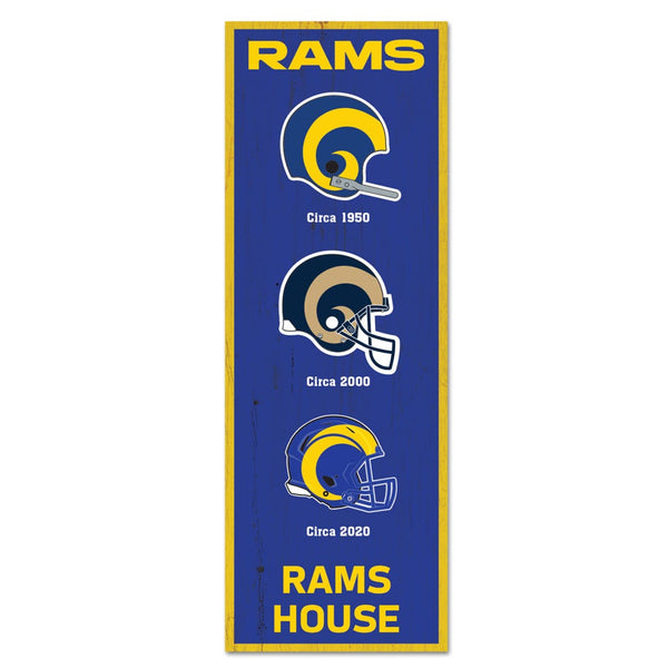 Los Angeles Rams Evolution Wood Sign 6" x 17"