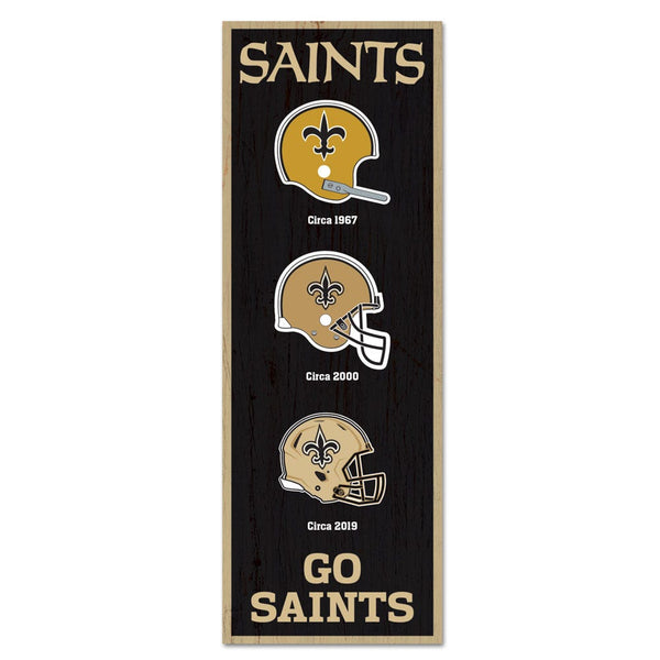 New Orleans Saints Evolution Wood Sign 6" x 17"