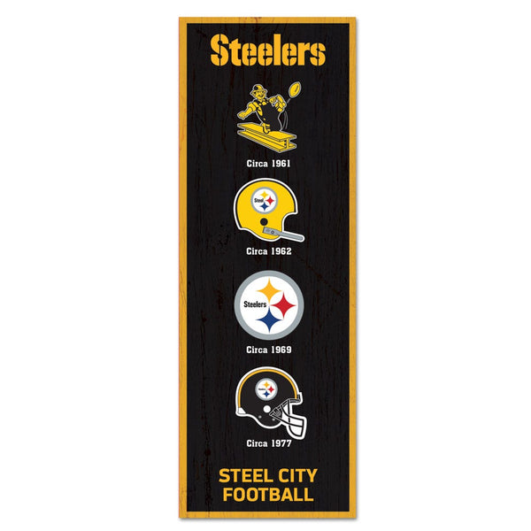 Pittsburgh Steelers Evolution Wood Sign 6" x 17"