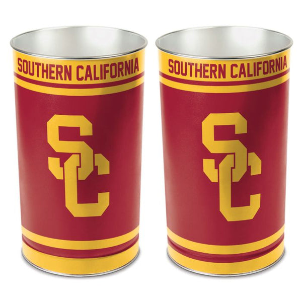 Wholesale-USC Trojans Wastebasket - tapered 15"H