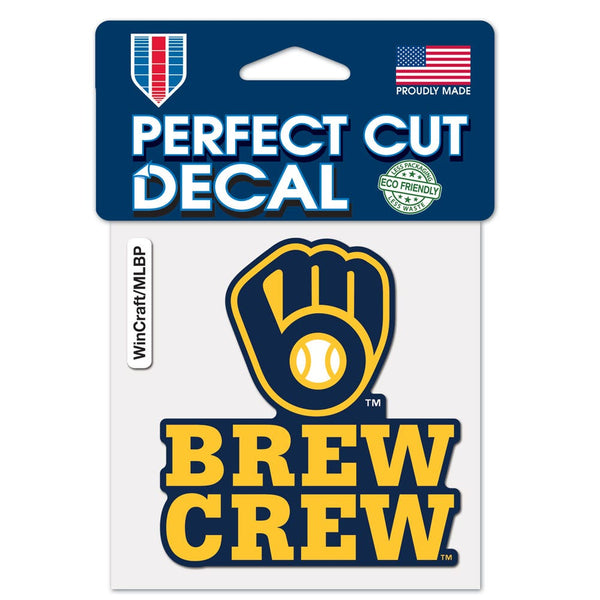 Milwaukee Brewers SLOGAN Perfect Cut Color Decal 4" x 4"