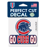 Chicago Cubs slogan Perfect Cut Color Decal 4" x 4"