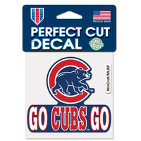 Chicago Cubs slogan Perfect Cut Color Decal 4" x 4"