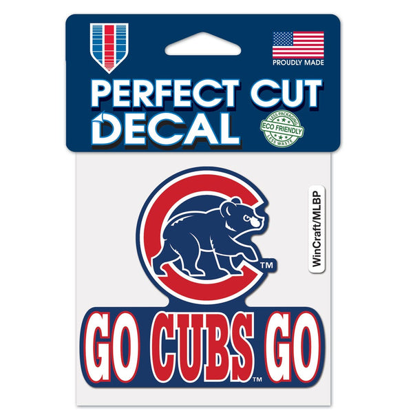 Chicago Cubs slogan Perfect Cut Color Decal 4" x 4"