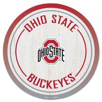Ohio State Buckeyes Wood Sign 14" Rnd