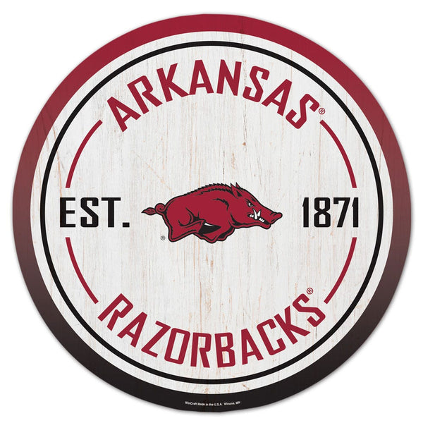 Arkansas Razorbacks GRADIENT Wood Sign ESTABLISHED