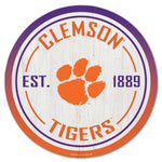 Clemson Tigers GRADIENT Wood Sign ESTABLISHED