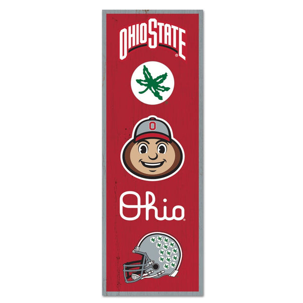 Ohio State Buckeyes Wood Sign 6" x 17"