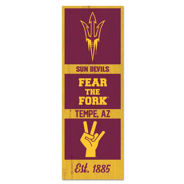 Arizona State Sun Devils Wood Sign 6" x 17"