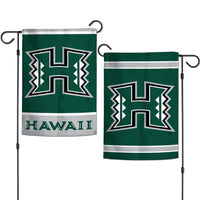 Hawaii Warriors Garden Flags 2 sided 12.5" x 18"