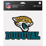 Jacksonville Jaguars Slogan Perfect Cut Color Decal 8" x 8"