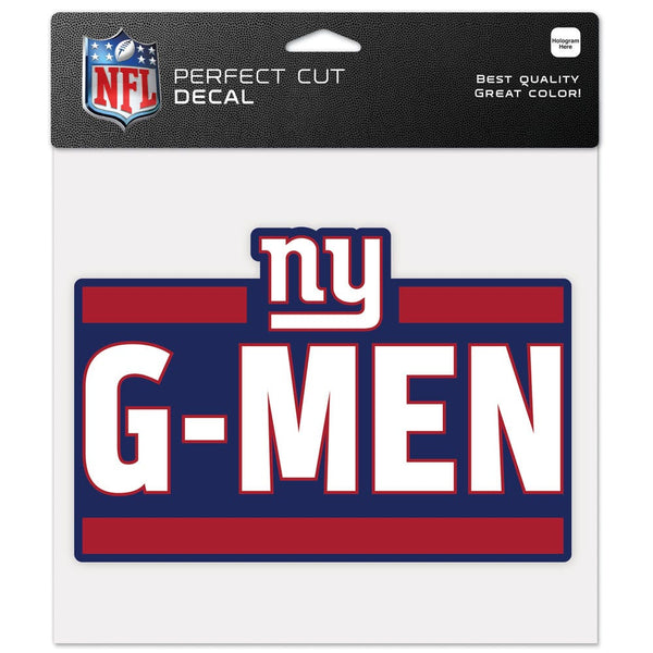 New York Giants Slogan Perfect Cut Color Decal 8" x 8"