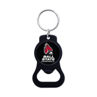 Ball State Cardinals Black Bottle Opener Key Ring