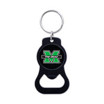 Marshall Thundering Herd Black Bottle Opener Key Ring