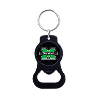 Marshall Thundering Herd Black Bottle Opener Key Ring