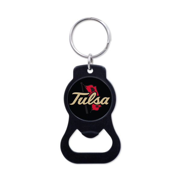 Tulsa Golden Hurricanes Black Bottle Opener Key Ring
