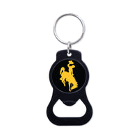 Wyoming Cowboys Black Bottle Opener Key Ring