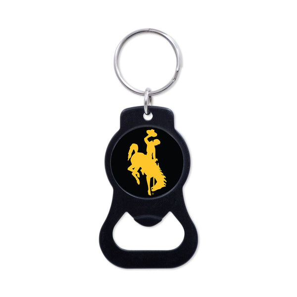 Wyoming Cowboys Black Bottle Opener Key Ring
