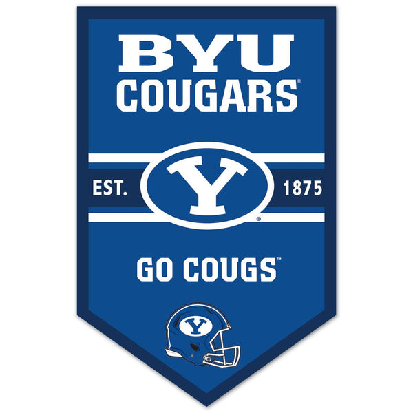 Brigham Young Cougars Wood Sign 11" x 17" 1/4" thick