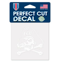 Wholesale-East Carolina Pirates Perfect Cut White Decal 4" x 4"